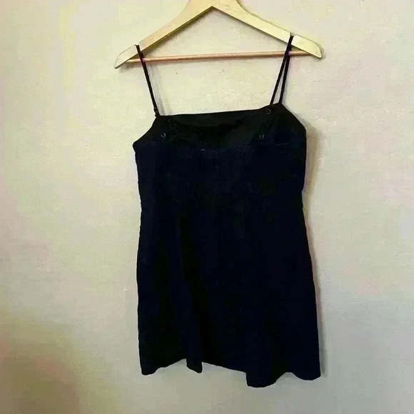 Copper Key Womens Navy Lined Sundress Buttons Spaghetti Strap Linen Blend XL - Picture 2 of 7